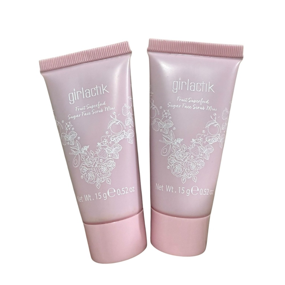 X2 GIRLACTIK Fruit Superfood Sugar Face Scrub .52oz/15g Travel Size
